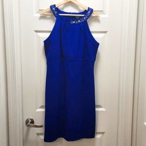 SLNY HALTER NECK PEEP HOLE  EVENING DRESS/COBALT BLUE/SIZE 14/NEW